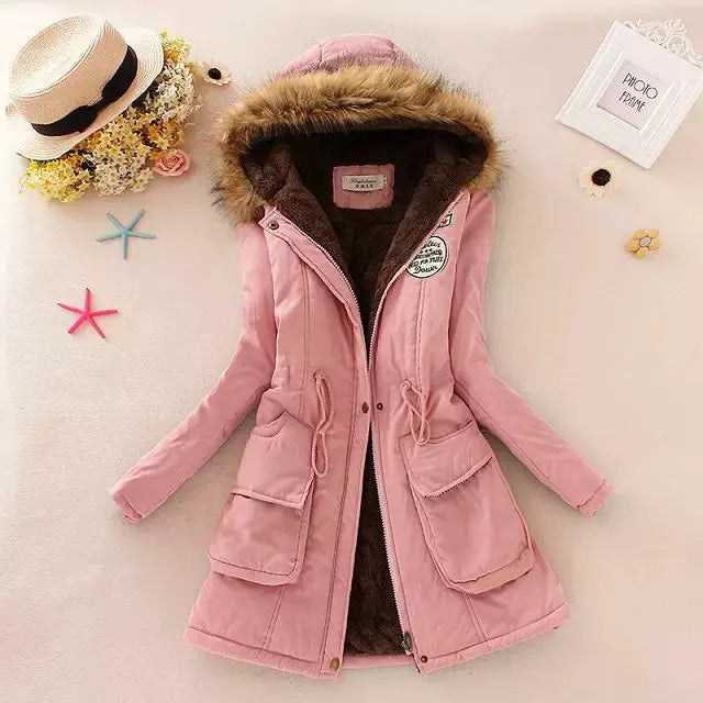 Damen Warme Winterparka-Jacke | Kapuze