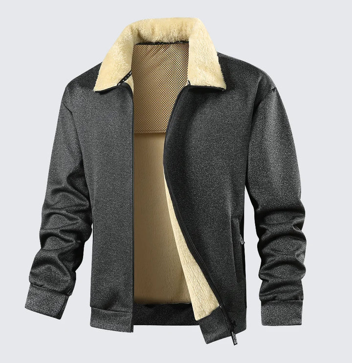 Herren-Langarm Fleece Jacke mit Reißverschluss | Winter