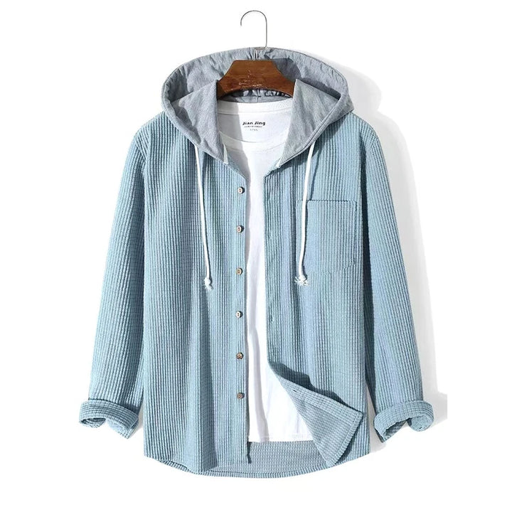 Herren Cord Jacke mit Knopfleiste | Kapuze