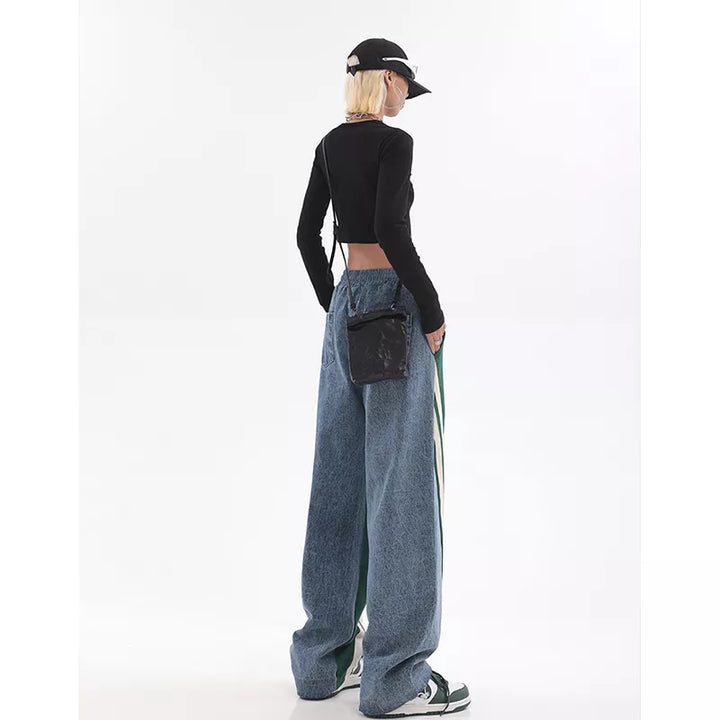 Stylische lockere Sweathose mit hoher Taille und weiten Beinen für Damen