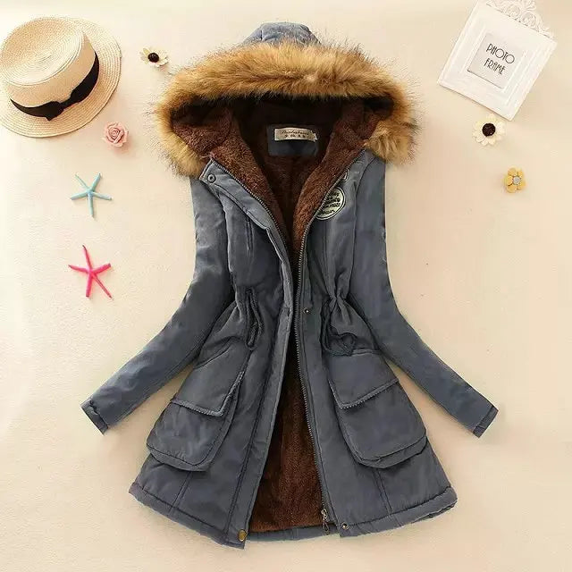 Damen Warme Winterparka-Jacke | Kapuze