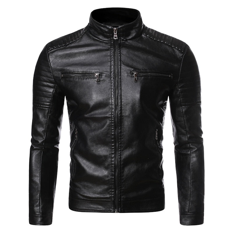 Herren Winterjacke mit Reißverschluss | Gesteppten Ärmeln