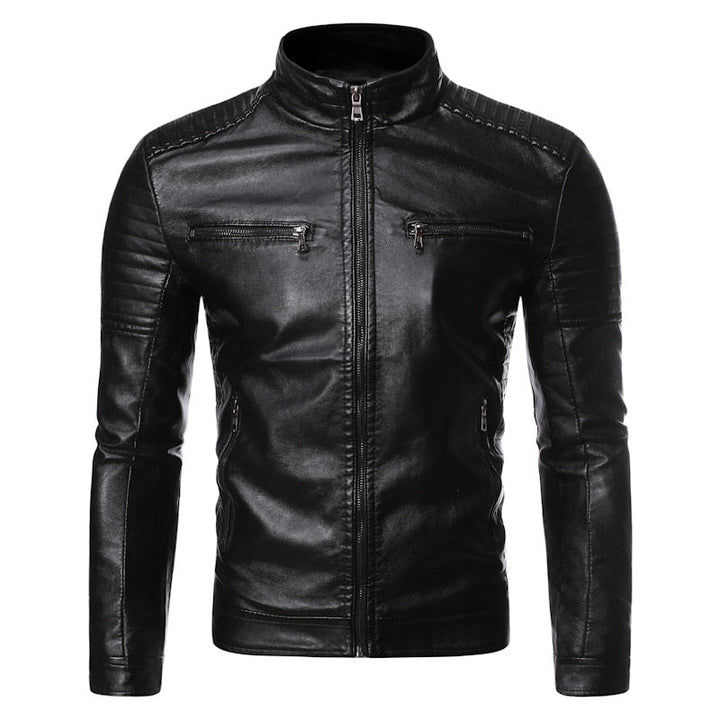 Herren Winterjacke mit Reißverschluss | Gesteppten Ärmeln