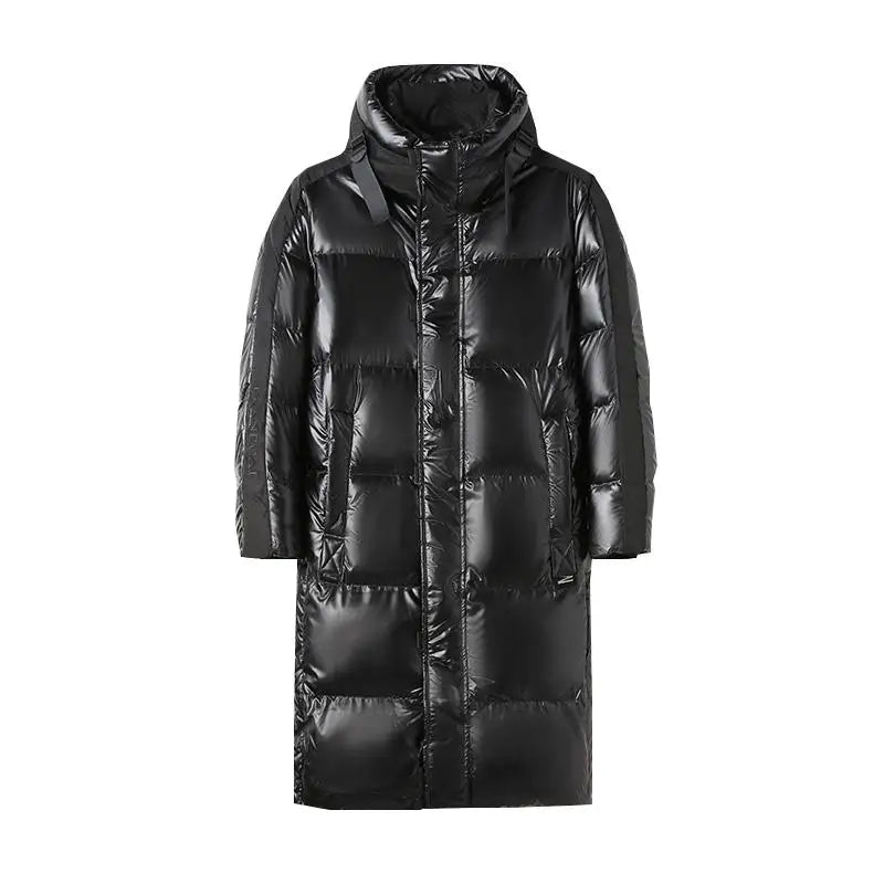 Lange Daunen Jacke für Herren | Schwarz