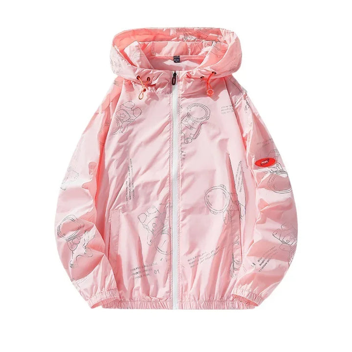 Unisex-Windjacke mit gerippten Ärmeln und langen Ärmeln | Kapuze