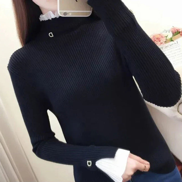 Luxuriöser damen-rollkragenpullover