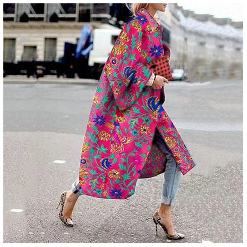 Damen Lange Trench Coat | Glockenärmel