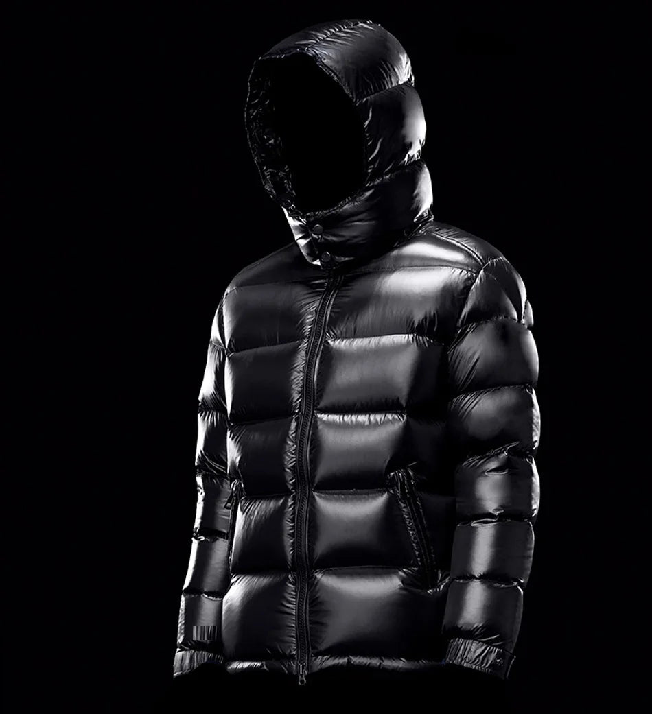 Daunen Jacke für Herren für draußen | Mit Kapuze