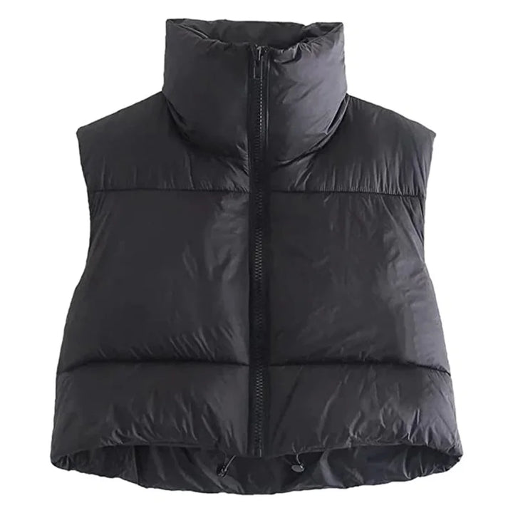 Damen Kurz Puffer Weste | Reißverschluss
