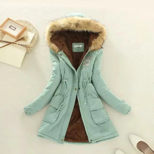 Damen Warme Winterparka-Jacke | Kapuze