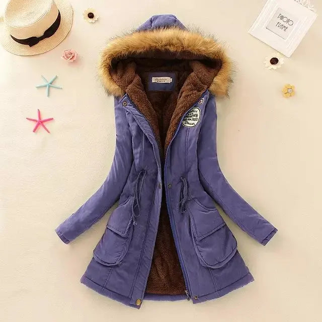 Damen Warme Winterparka-Jacke | Kapuze