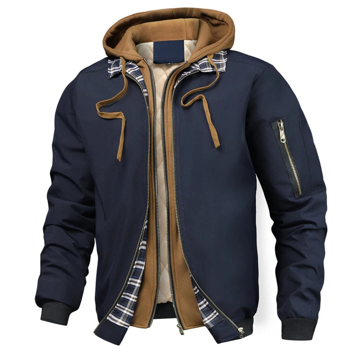 Herren Warme Dick Bomber Herbst jacke | Kapuze