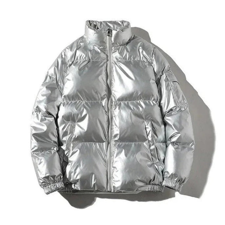 Herren Glänzende Puffer Jacke | Warme
