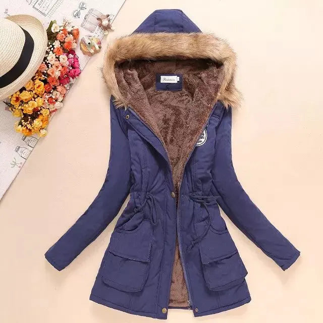 Damen Warme Winterparka-Jacke | Kapuze