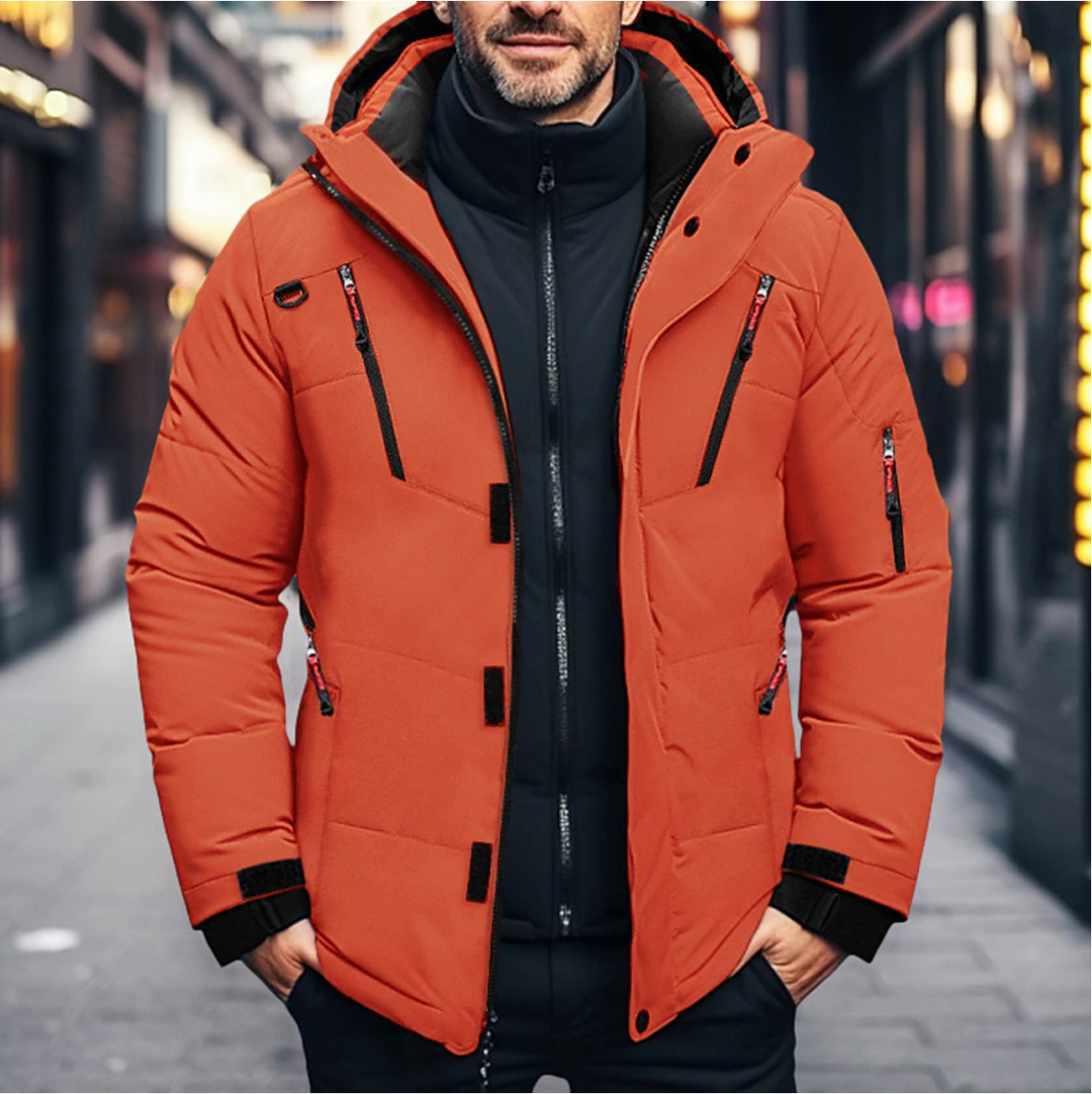 Herren Modische jacke mit Reißverschlusstaschen | Kapuze