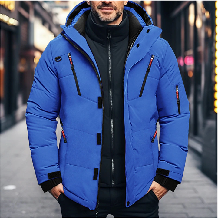 Herren Modische jacke mit Reißverschlusstaschen | Kapuze