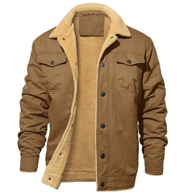 Herren Warme Jacke mit Knopfleiste | Langen Ärmeln