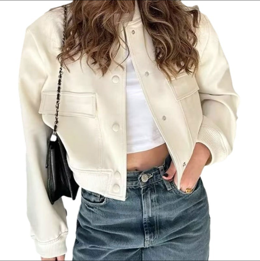 Kurz geschnittene Bomberjacke für Damen | Mit Taschen