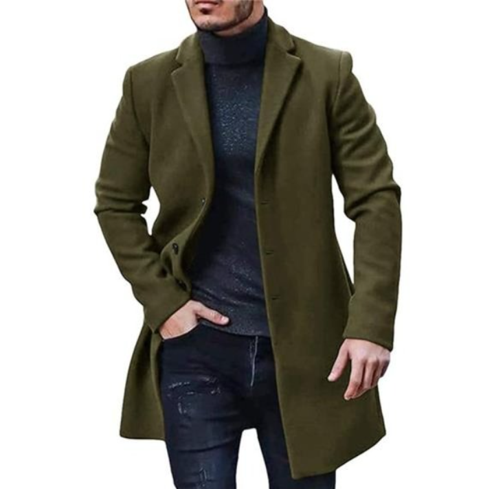 Herren Einreihiger Trenchcoat | Lange