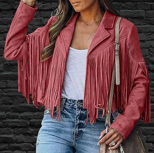 Damen Fransen-Kurz Jacke | Stilvoll