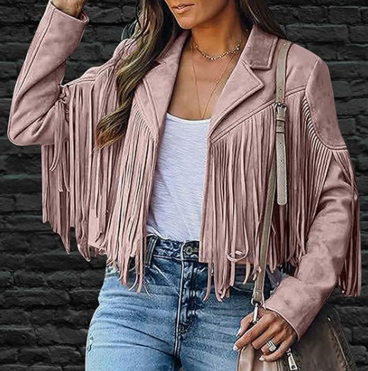 Damen Fransen-Kurz Jacke | Stilvoll