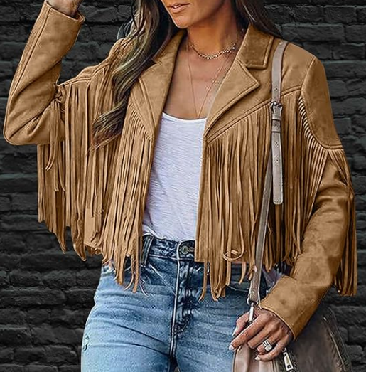 Damen Fransen-Kurz Jacke | Stilvoll