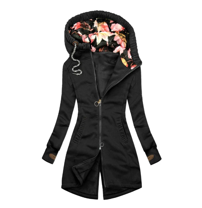 Damen Wasserdichte Regenjacke mit Reißverschluss | Kapuze