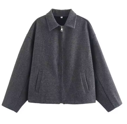 Kurz Woll Jacke für Damen | Kragen