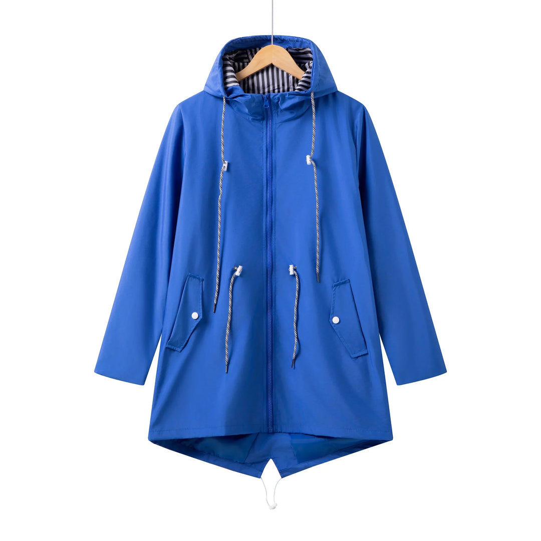 Modisch Wasserdichte Regenjacke für Damen mit Kapuze | Schlichte