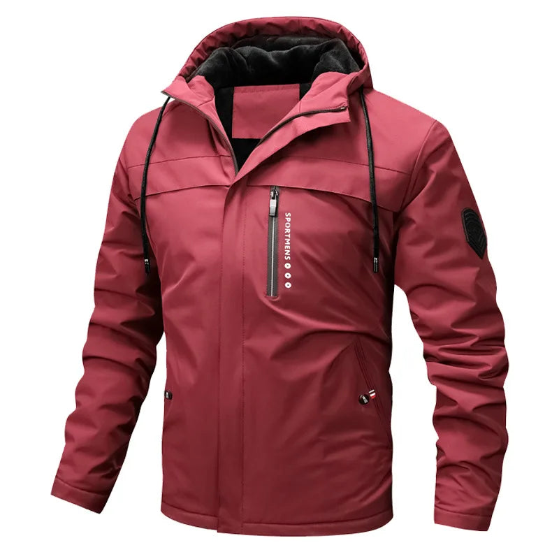 Winter Fleece Steppjacke für Herren mit Kapuze | Robust