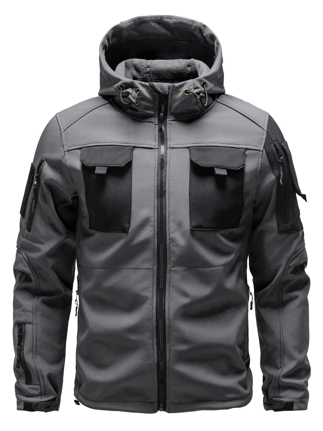 Softshell Jacke mehreren Taschen für Herren | Kapuze