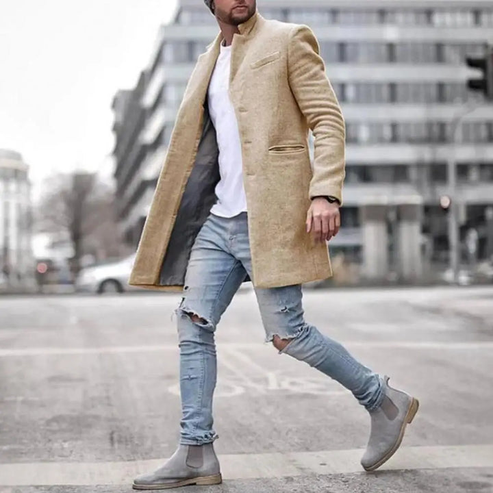 Herren Stilvoller Mantel mit Knopfleiste | Langarm