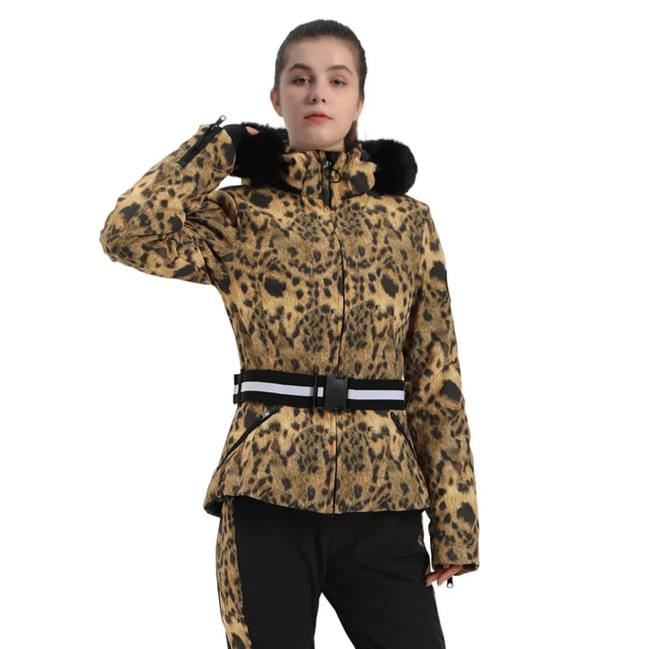 Strukturiert Ski jacke mit Kapuze für Damen | Praktisch