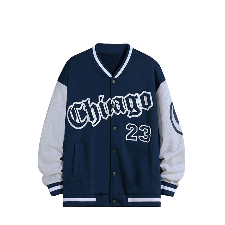 Herren Bedruckte College Jacke mit Kapuze | Langarm