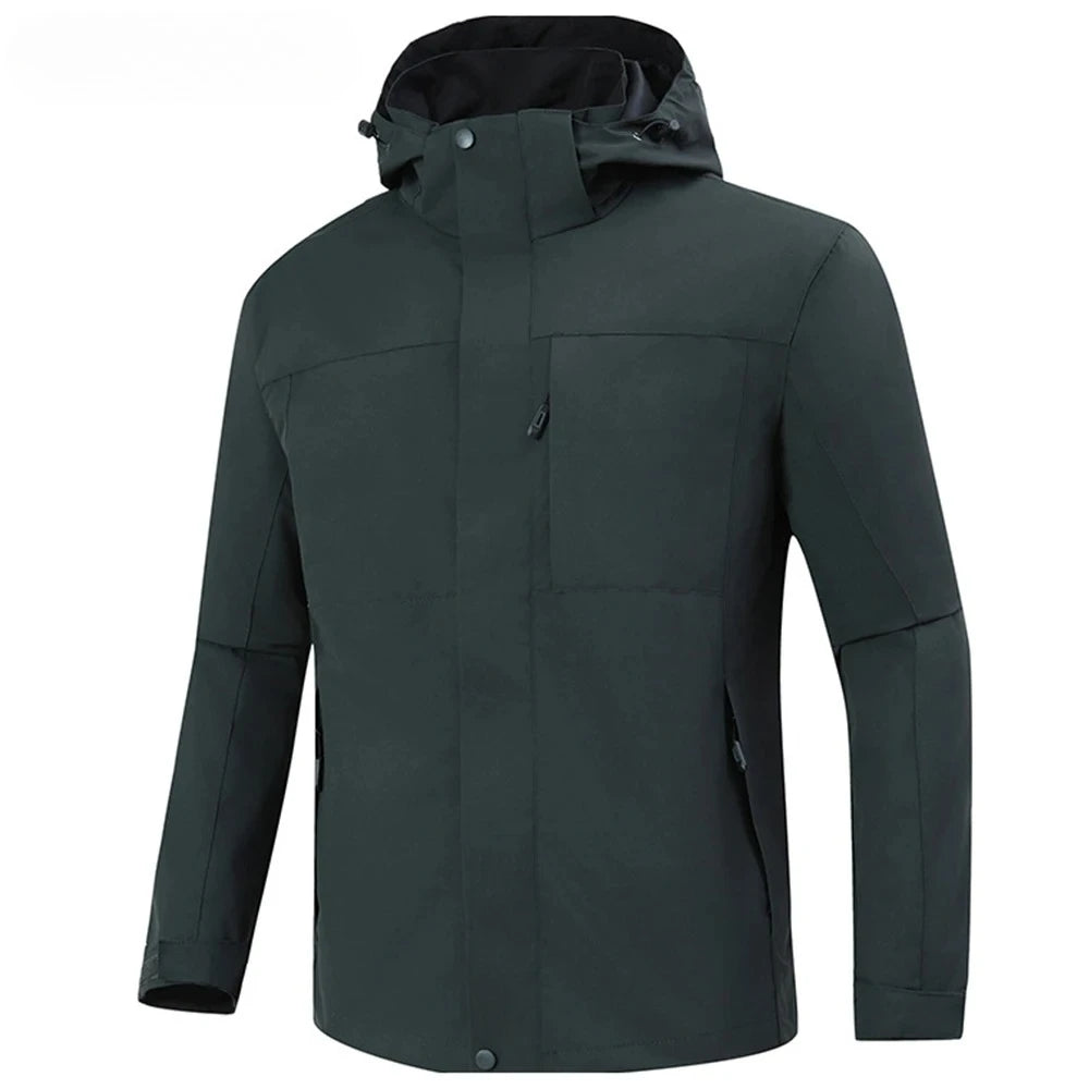 Regenjacke mit Kapuze für Herren | Mit Reißverschluss