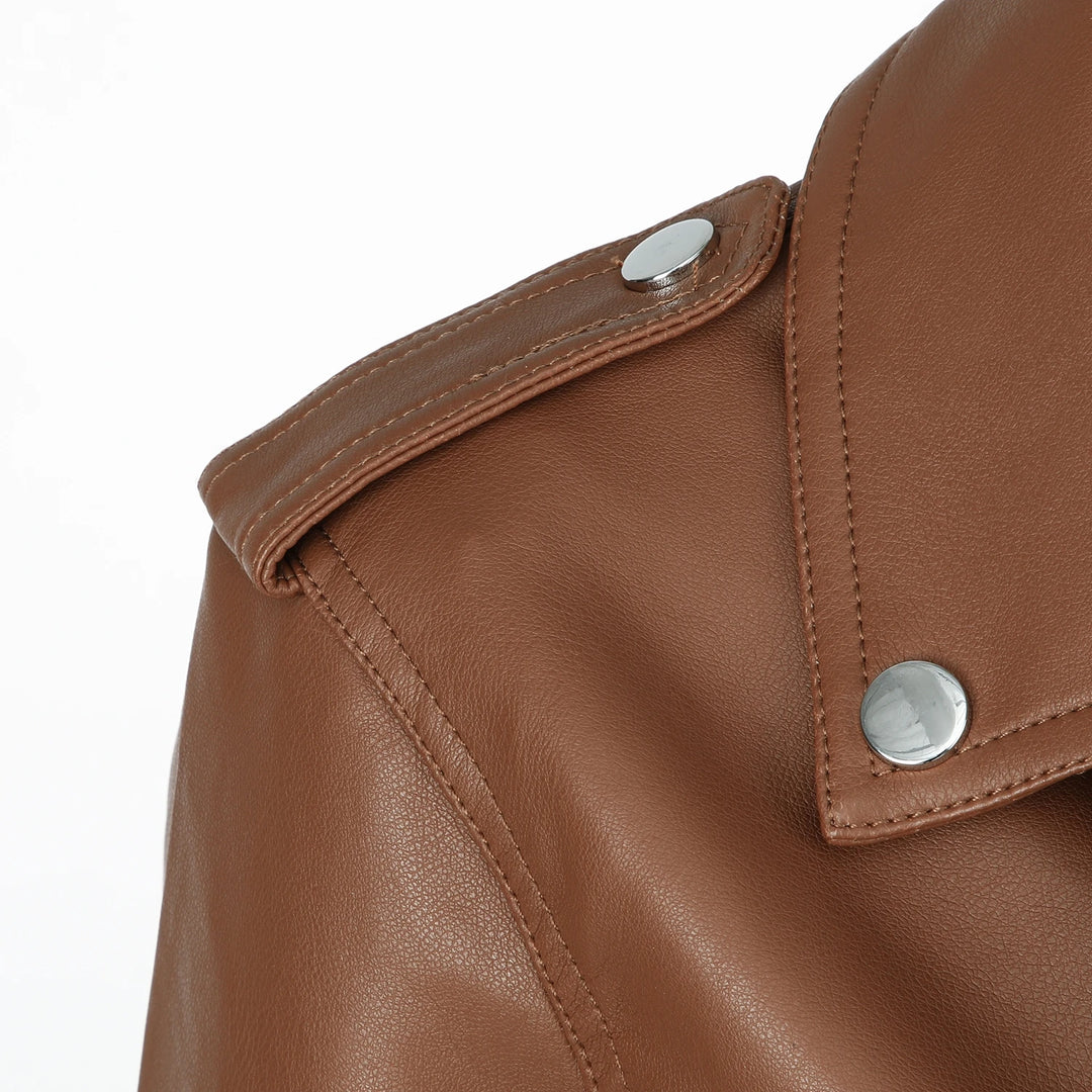 Bikerjacke mit verstellbarem Gürtel für Damen | Trendig