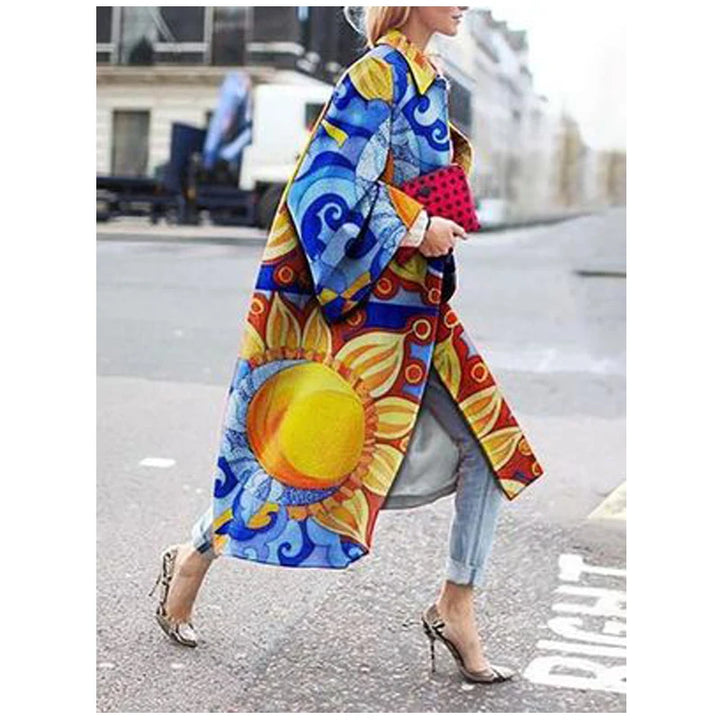 Damen Lange Trench Coat | Glockenärmel