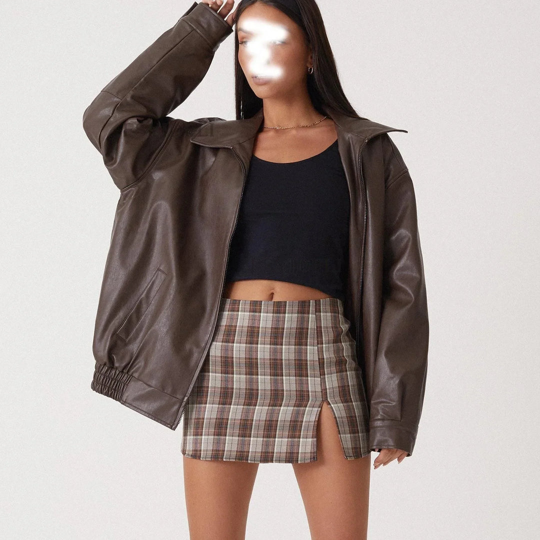 Lockere Jacke mit Reißverschluss und langen Ärmeln für Damen | Stilvoll