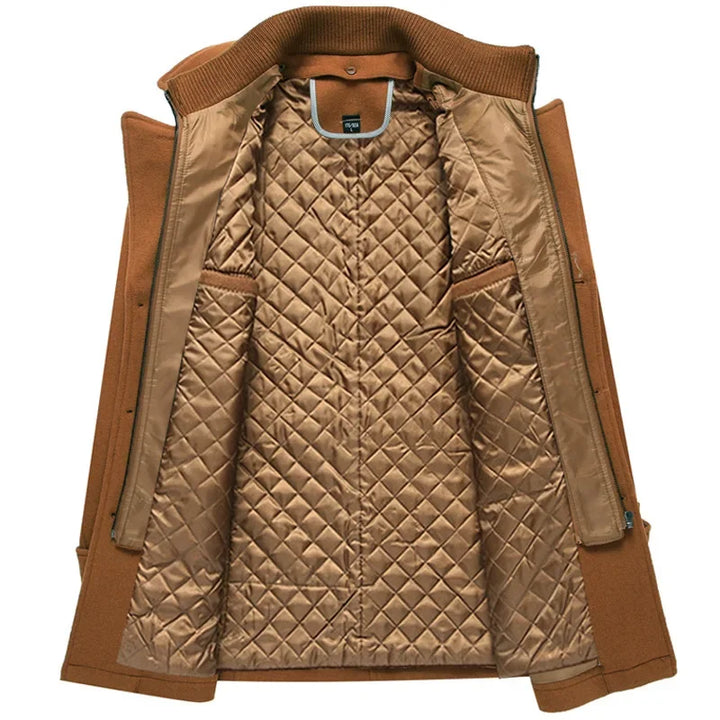Doppelt Kragen Woll Jacke für Herren | Wintermantel