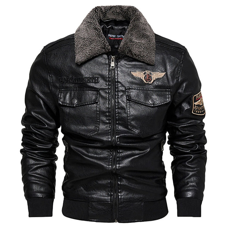 Herren Biker Jacke mit Reißverschluss | Fronttaschen
