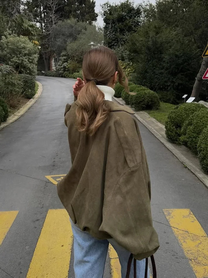 Damen Kurze Trendy Herbstjacke für Damen | Übergroß