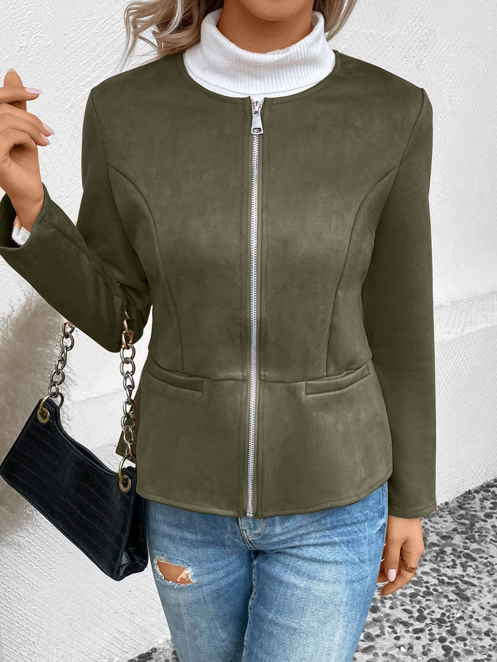 Damen Schlank Passform Übergangsjacke | Reißverschluss
