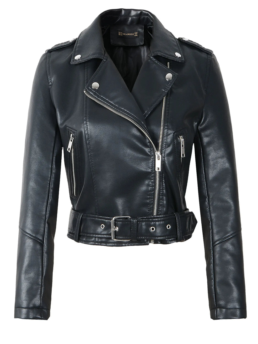 Bikerjacke mit Gürtel und Reißverschlüssen für Damen | Vielseitig