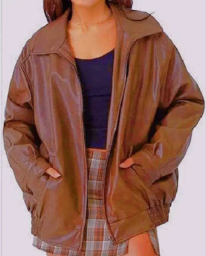 Lockere Jacke mit Reißverschluss und langen Ärmeln für Damen | Stilvoll
