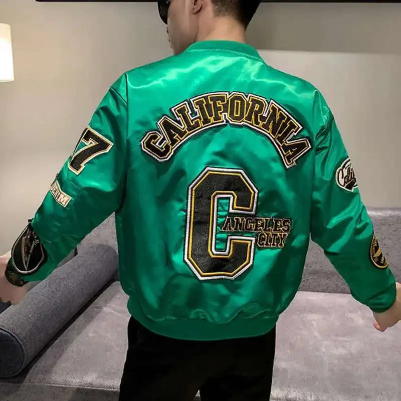 Gestempelte College Jacke mit Buchstaben-Patch für Herren | Lässig