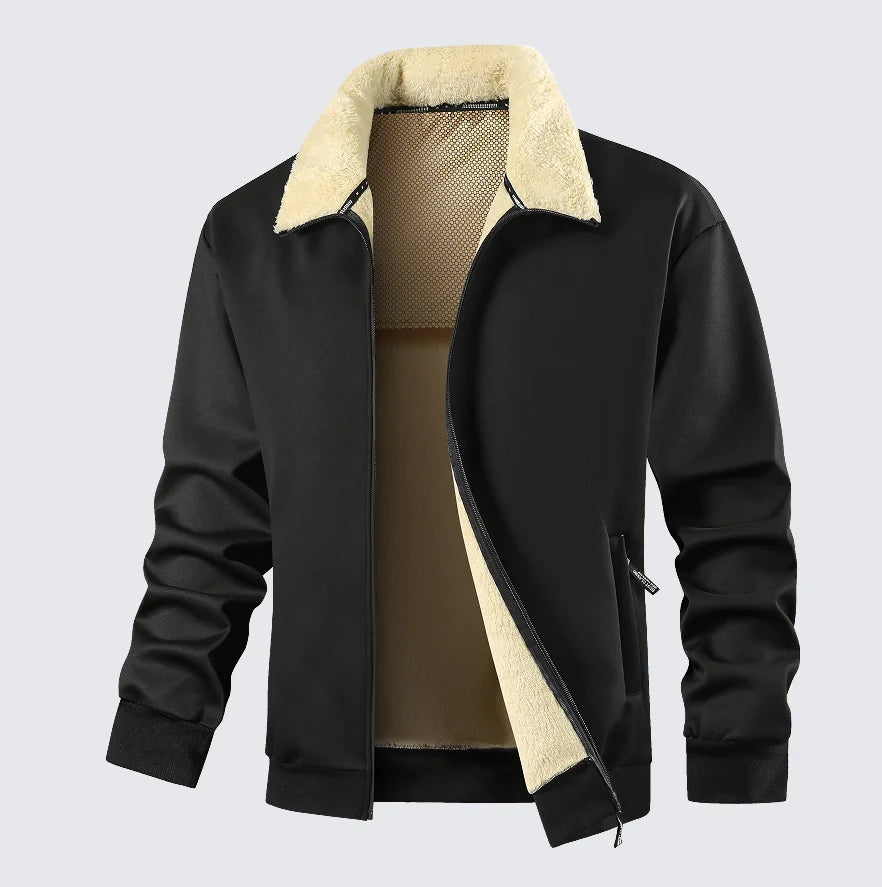 Herren-Langarm Fleece Jacke mit Reißverschluss | Winter