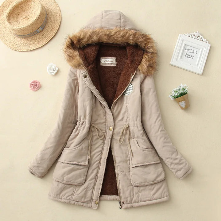 Damen Warme Winterparka-Jacke | Kapuze