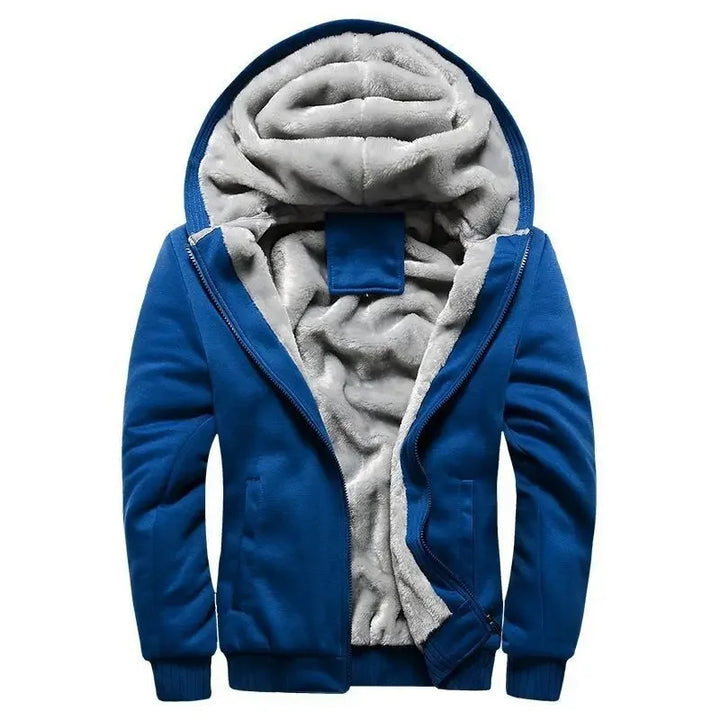 Dicke Fleece Steppjacke mit Kapuze für Herren | Funktional