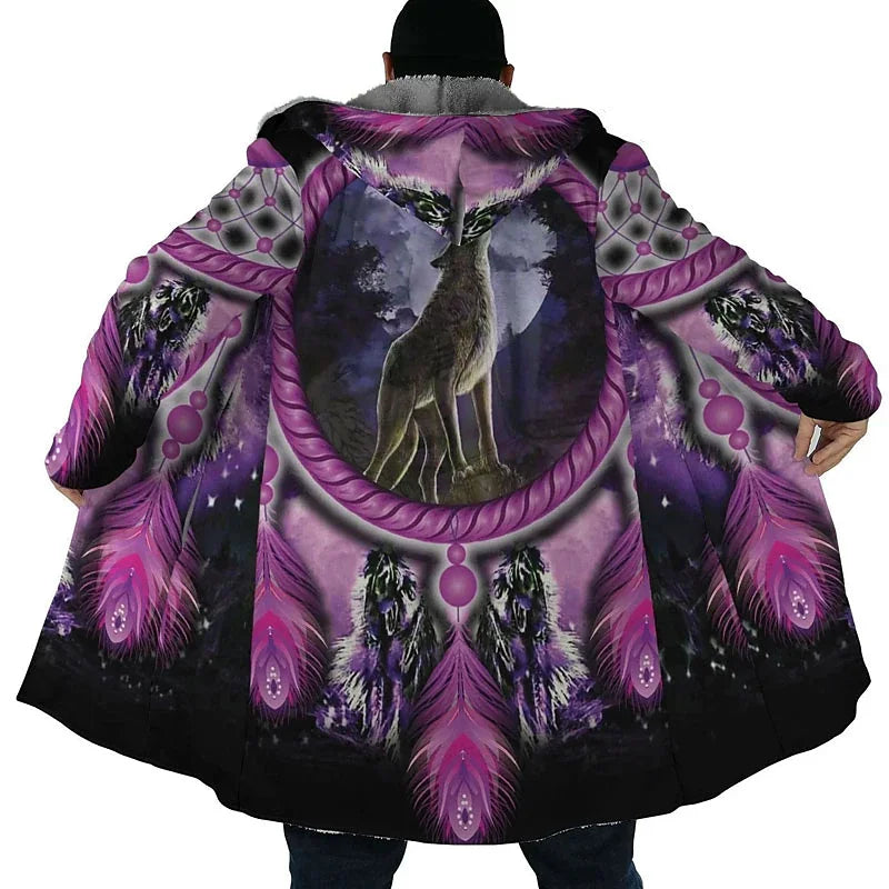 Herren-Winterjacke mit Wolf-3D-Print | Dick