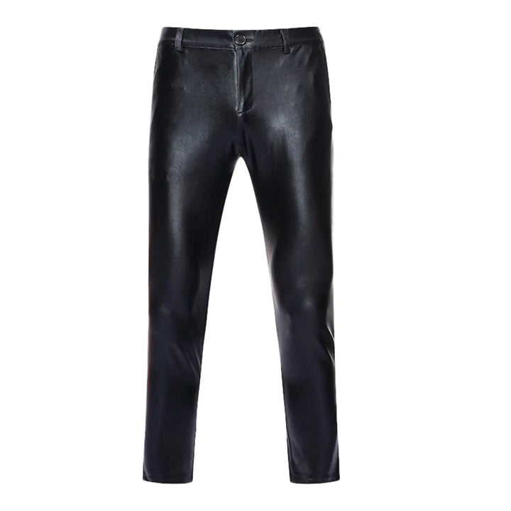 Moderne metallic-hose im lederlook für herren